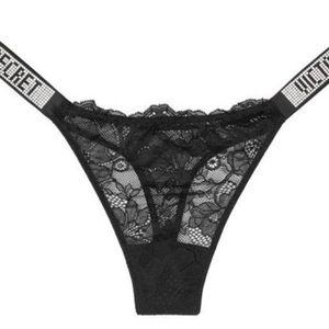Bombshell Shine Strap Lace Thong Panty